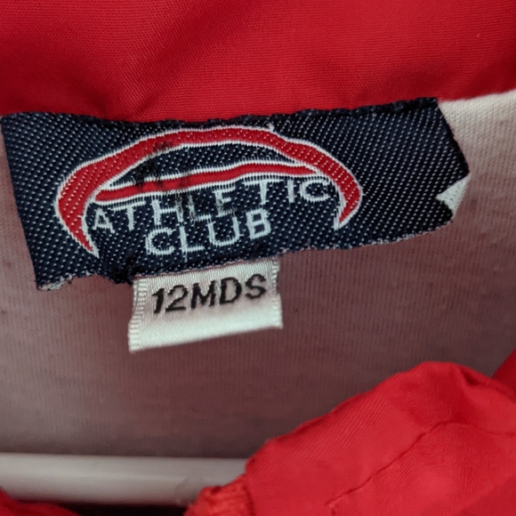 Red & white soccer zip up windbreaker jacket - Picture 3 of 3